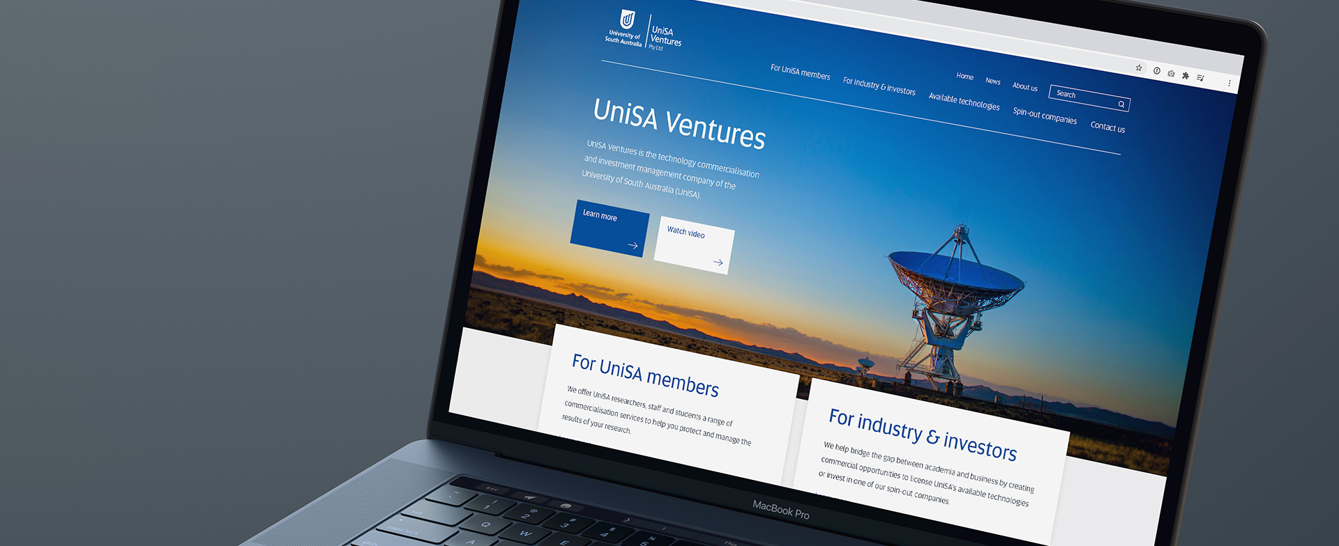 UniSA Ventures Website UniSA Ventures Website