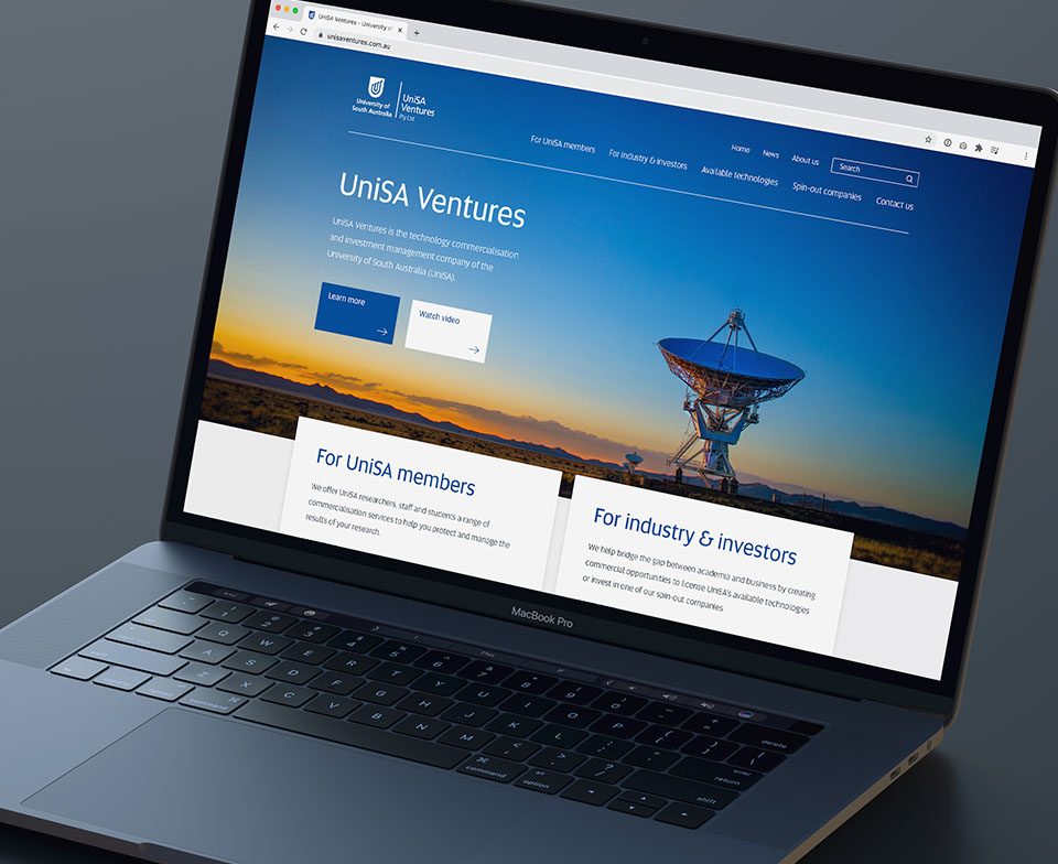 UniSA Ventures Website UniSA Ventures Website